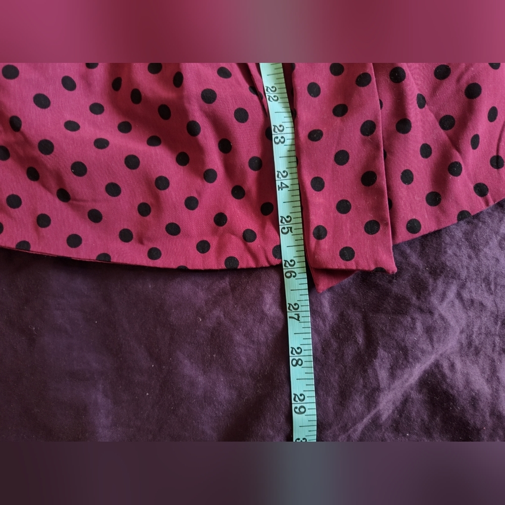 Elle Women's Dark Pink & Black Polka Dot Open Blazer Jacket - Picture 12 of 13